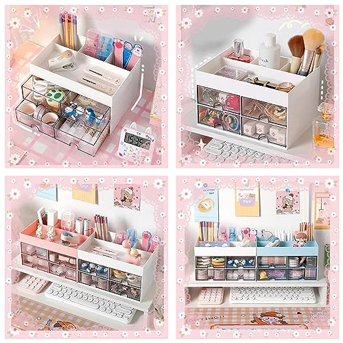 Bymivofen-Organizer-Scrivania-Storage-Office-Organizer-Organizzatore-Multifunzionale-di-Stoccaggio-Trucco-Scuola-Home-Office-per-Bambini-Bianco