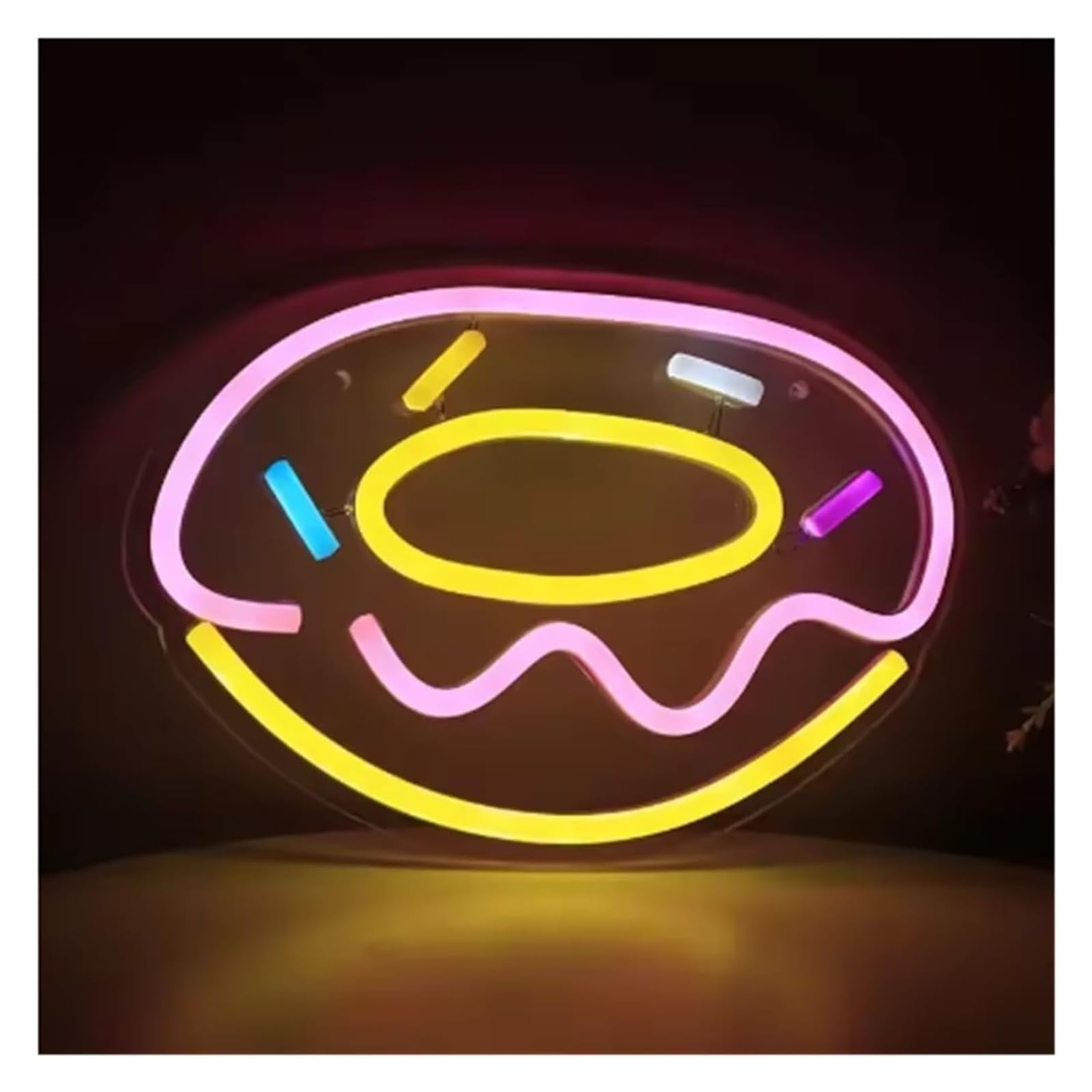 Luce al neon Ciambella per insegna luminosa al neon, decorazione da parete, per negozio di dolciumi, ristorante, bar