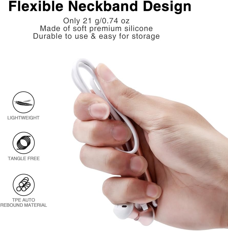 Picun H12 neckband showing lightweight, tangle-free, and TPE auto-rebound material features
