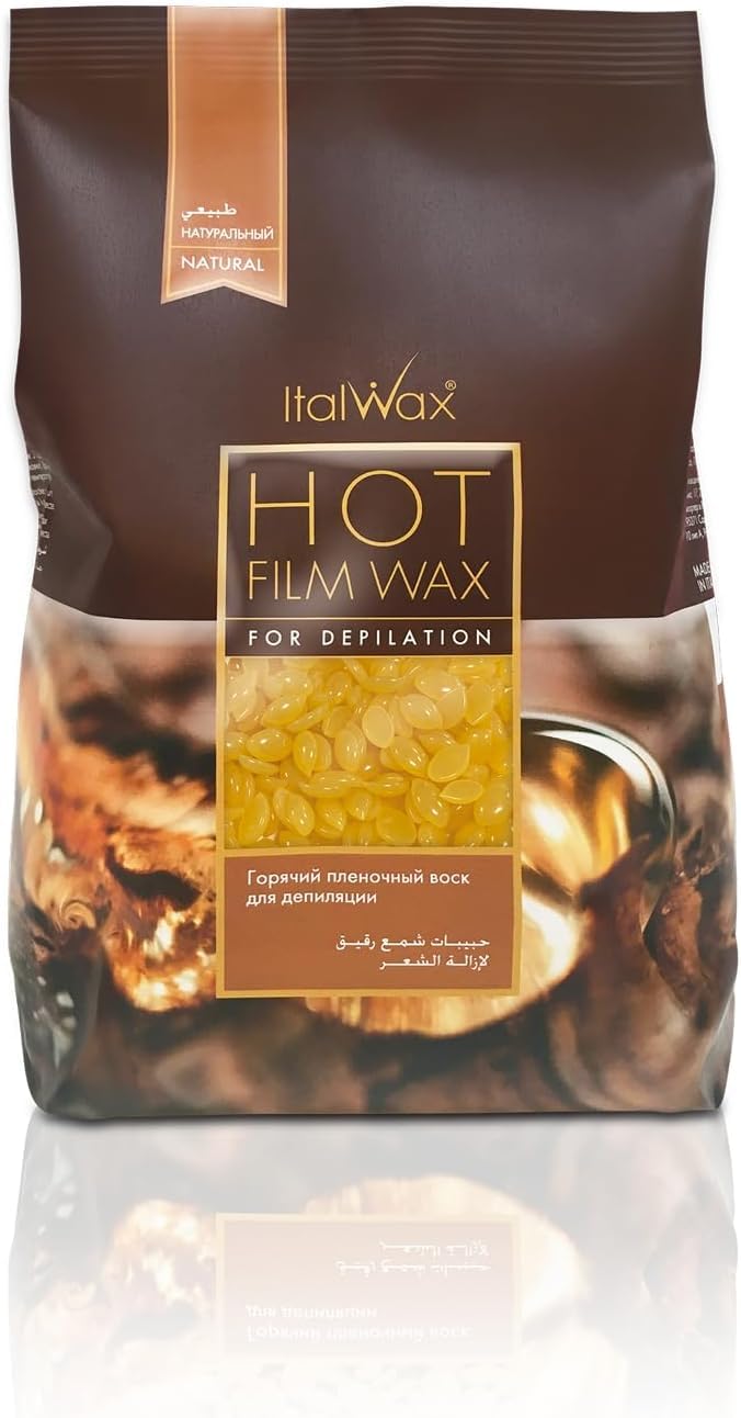 Italwax Natural – 1Kg - Waxing Perlen für Haarentfernung - Natürliche Formulierung für alle Hauttypen - Duftlos - Empfohlen für Bikinizone und Achseln