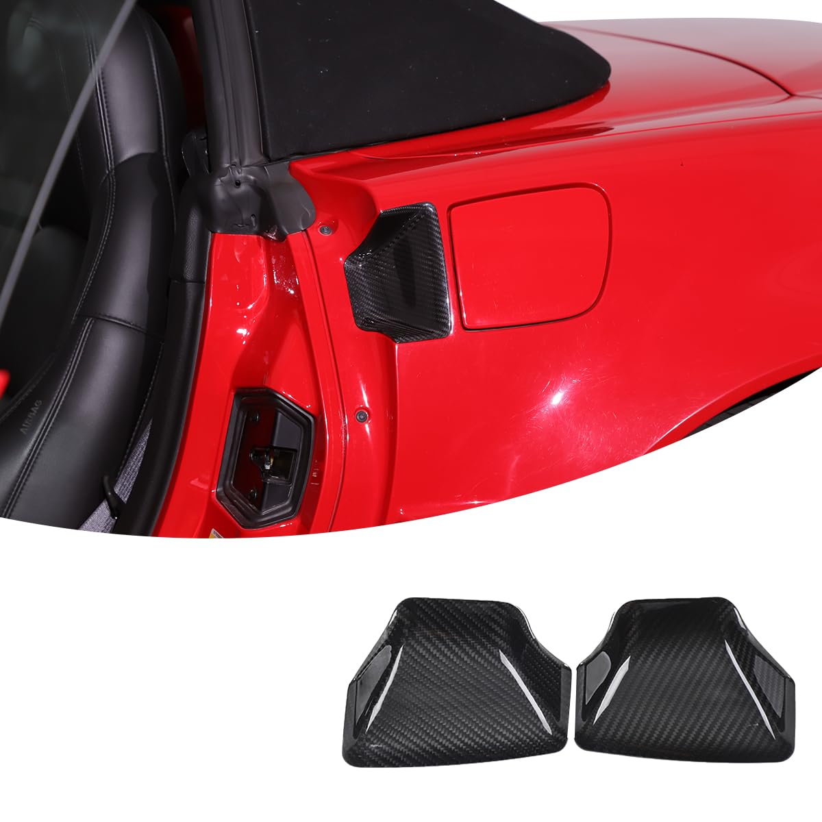 Moulure poignée Corvette C6 fibre de carbone protection anti-rayures noire