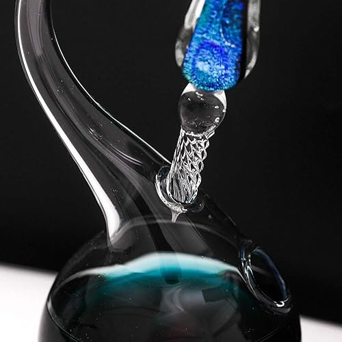 Miniatura 4 de Earlyred Soporte para bolígrafo de inmersión de vidrio, cristal Inkwell Signature para pluma estilográfica, oficina, estudiante, graduación, regalo