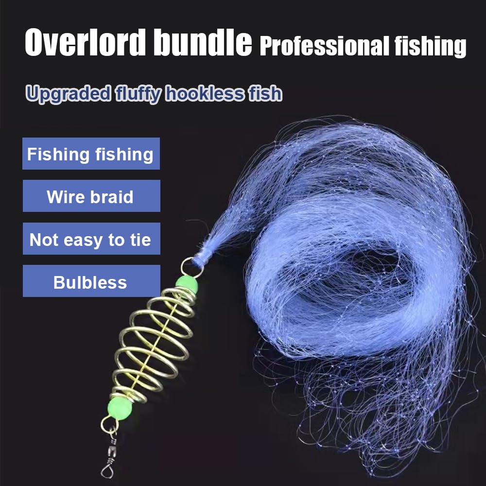 Trampa de red de pesca, red de cebo para peces con cuentas luminosas para pesca nocturna
