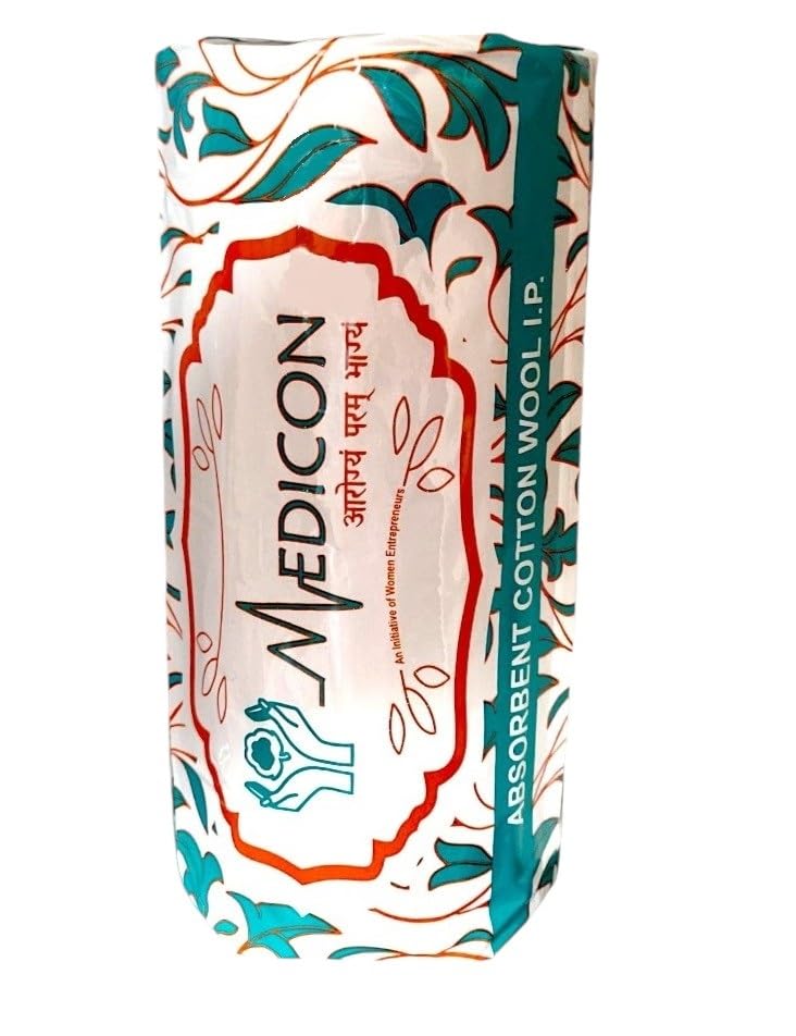 MEDICON'S Absorbent Soft Cotton Roll (500gram) for Medical, First Aid, Cosmetics and Self Care Purposes