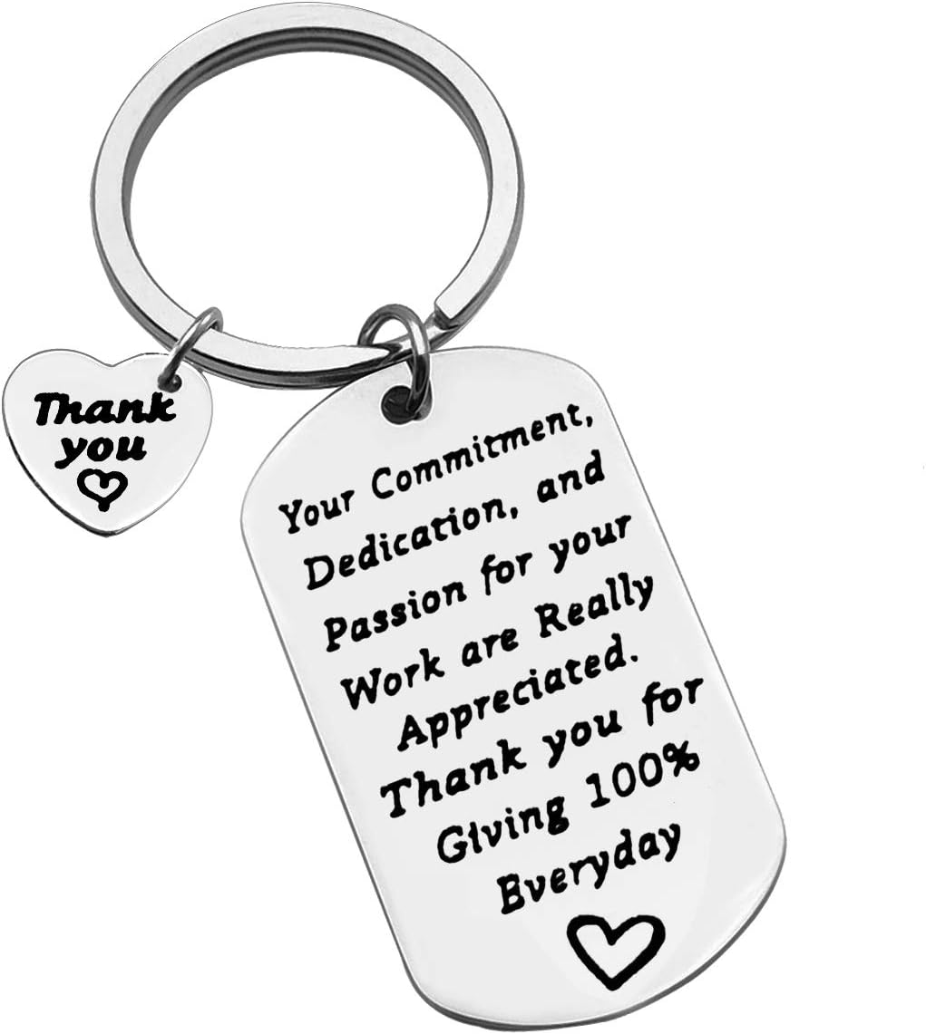 Employee Appreciation Gifts Thank You Keychain Your Commitment Dedication and Passion for Your Work are Really Appreciated Keychain Coworker Employee Thank You Gifts for Women Men