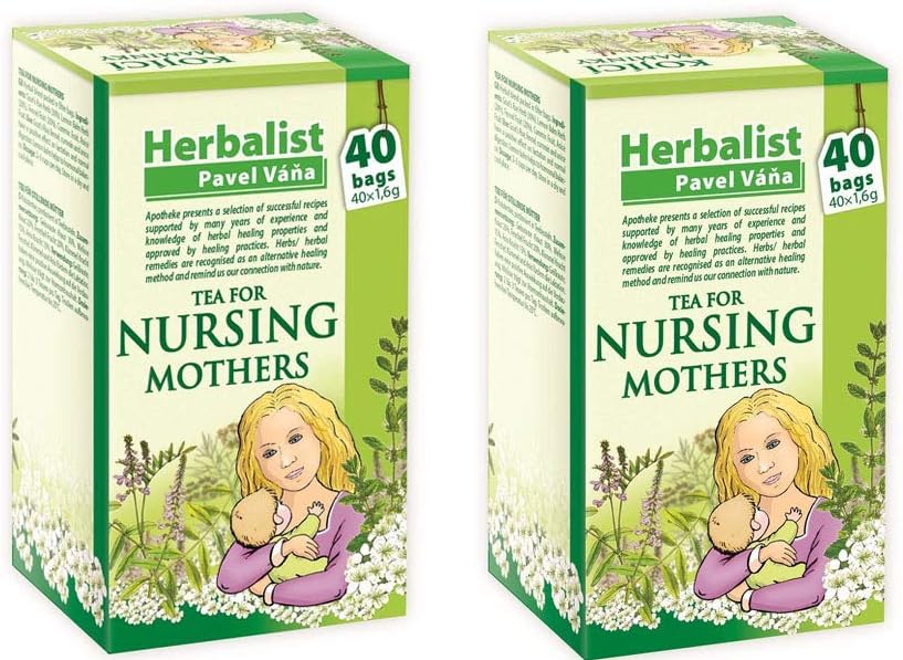 Herbal Nursing Tea for Breastfeeding Mothers stimulating Mother's Milk 40 Tea Bags by Apotheke Pavel Vana (Pack of 2)