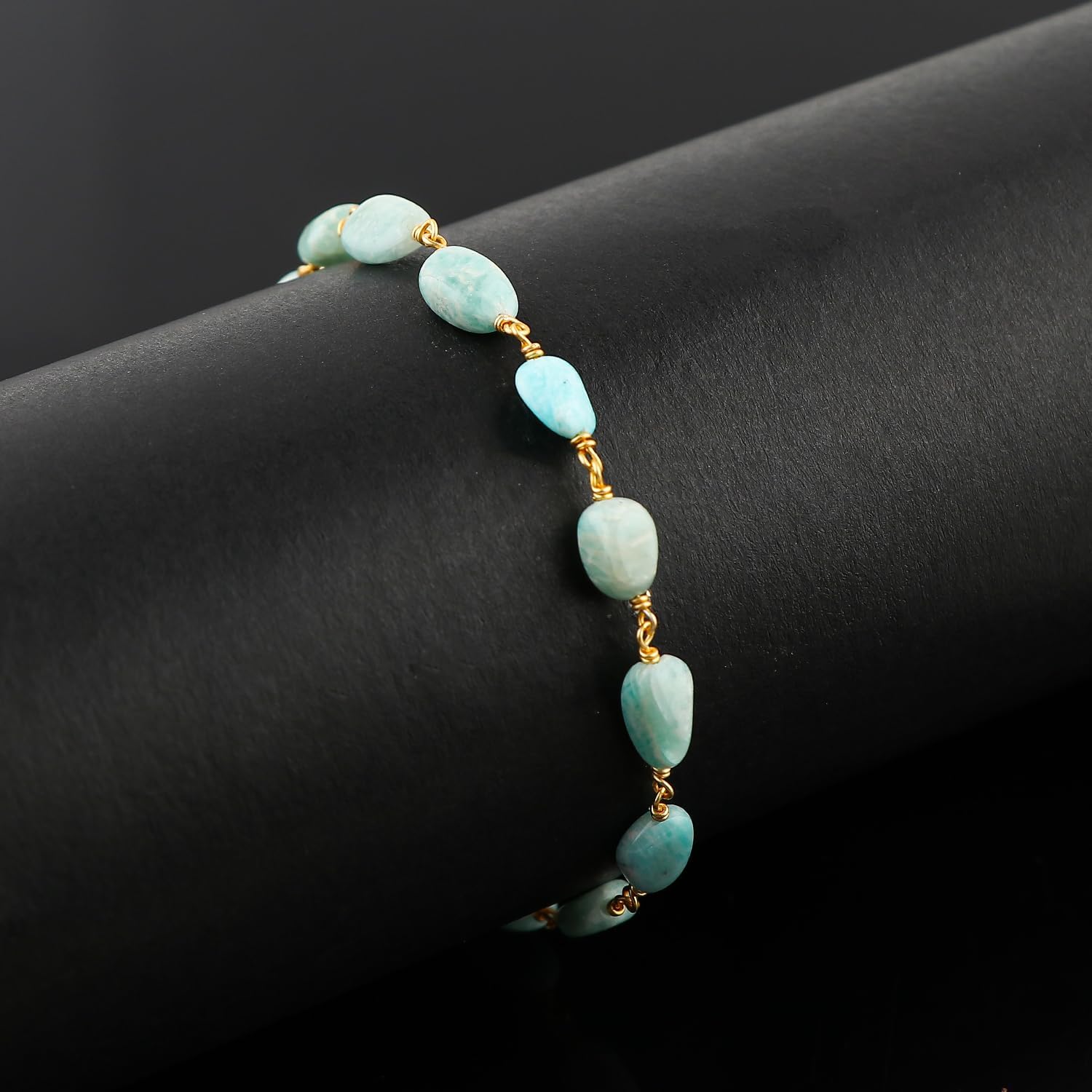 Natural Gemstone Cluster Anklet, Tumbled Crystal Beads Rosary Chain Anklet, Gold Plated Handmade Jewelry, Bohemian Fashion Ankle Bracelet, Gift for Women