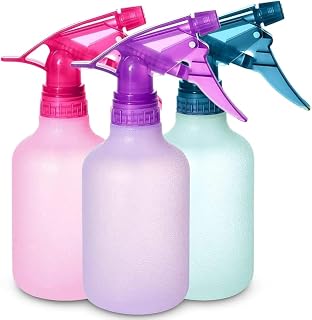 Alpree 12oz Refillable Colored Spray Bottles - Adjustable Mist Stream Nozzle, Leakproof 3-Pack for Cleaning, Gardening, Grooming