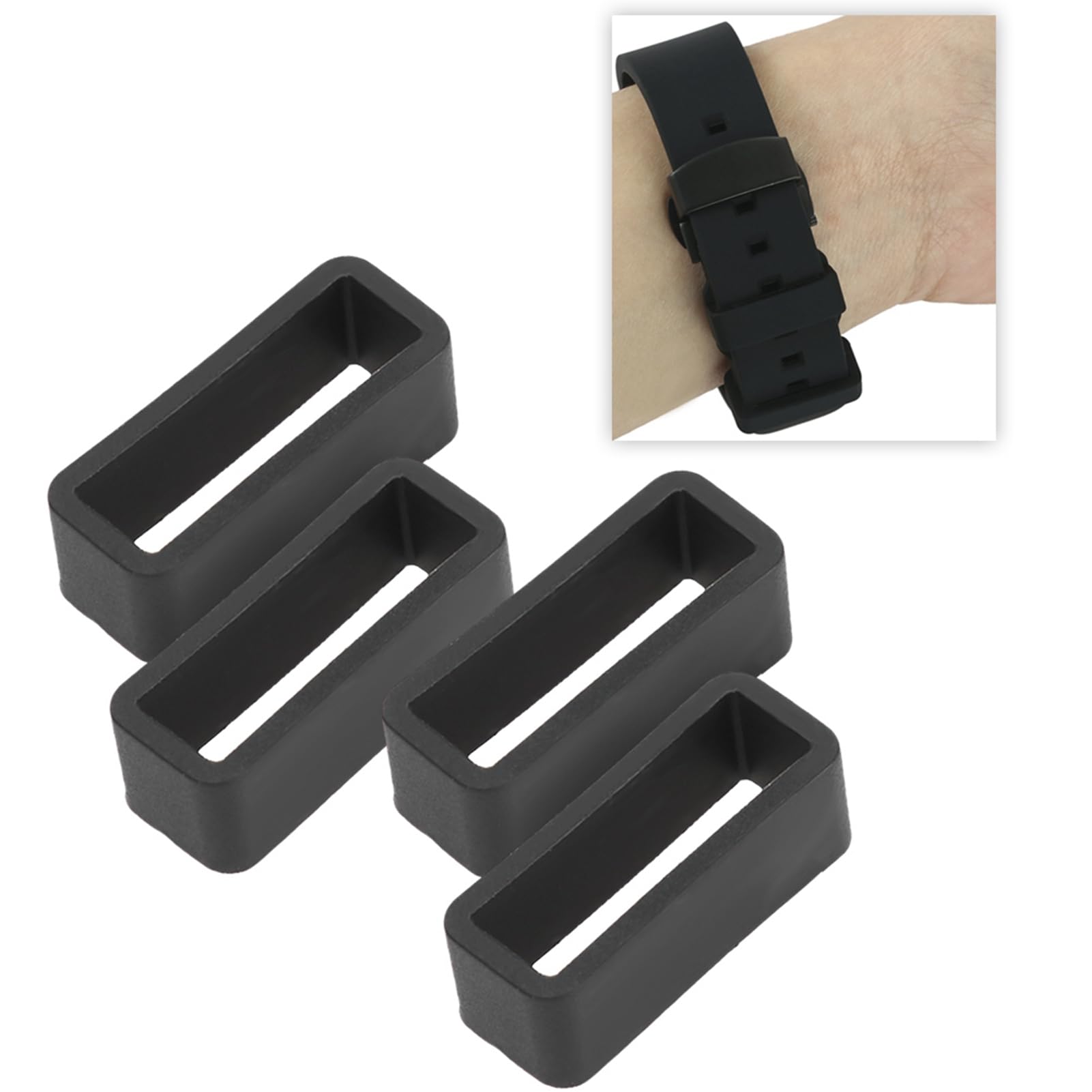 Brrnoo 4 Cinturini Di Ricambio in Silicone Con Fibbia Di Sicurezza Per Orologio, 20 Mm, Passante Cinturino Orologio, Cinturino Per Orologio in Silicone Anello Di Chiusura Ricambio