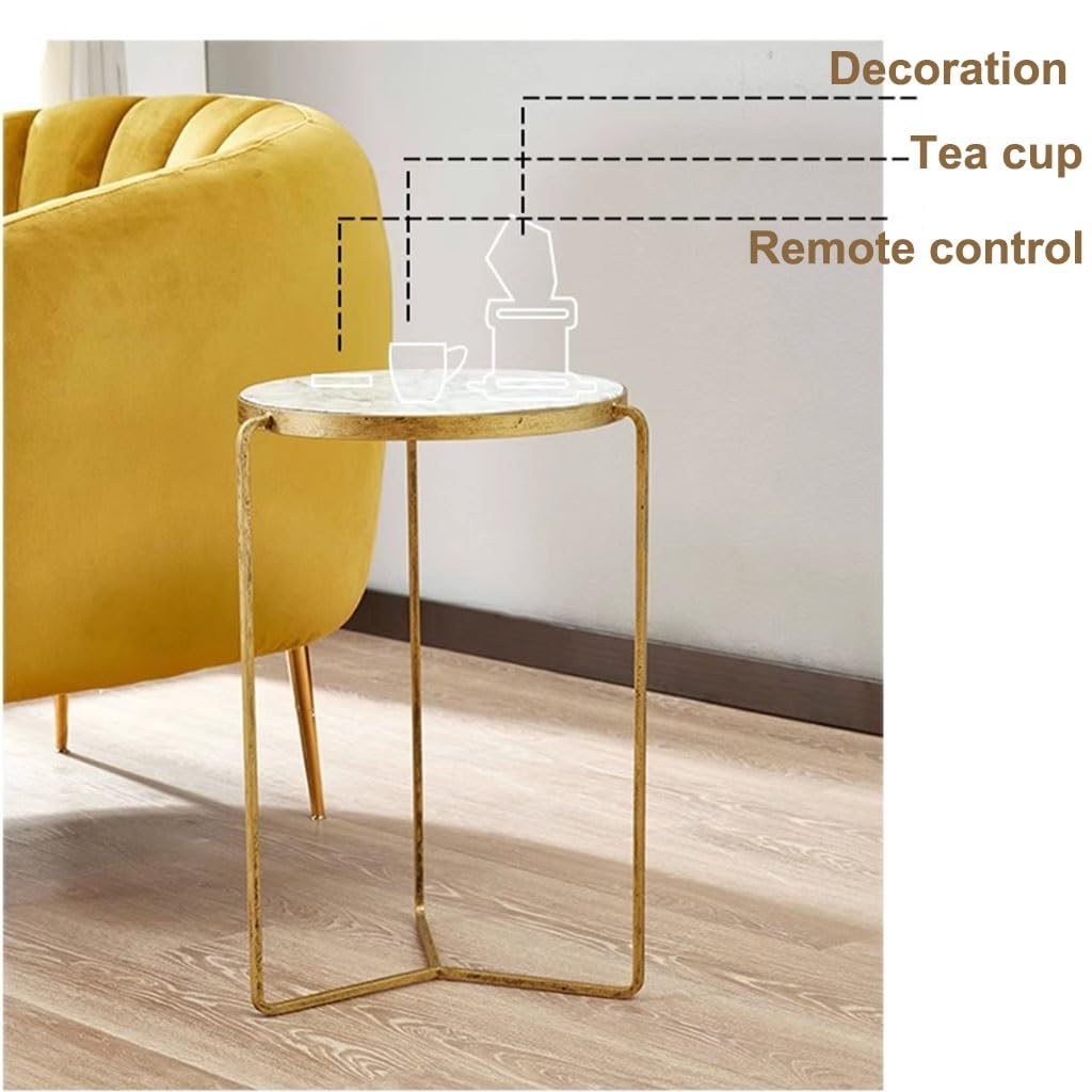 Table Basse Comptoir en marbre Rural de Style américain, Table à Bord Circulaire, Table d'angle de canapé, Meubles créatifs, Petite Table Basse