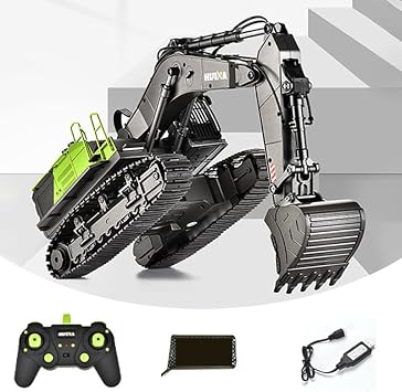 TOUCAN RC HOBBY US in Stock HUINA 1/14 593 Model RC Excavator Car Gift Battery 2.4G Remote Control 22CH for Ages 14+