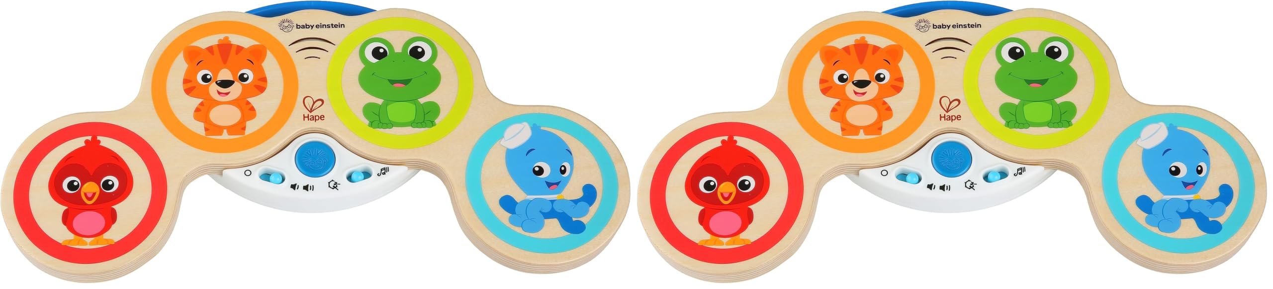 Baby Einstein Magic Touch Wooden Drum Musical Toy, Ages 6 Months Plus (Pack of 2)