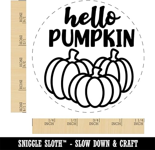 Miniatura 2 de Sello de tinta autoentintado con texto en inglés Hello Pumpkin para otoño, Halloween, Acción de Gracias, para sellar planificadores de manualidades,