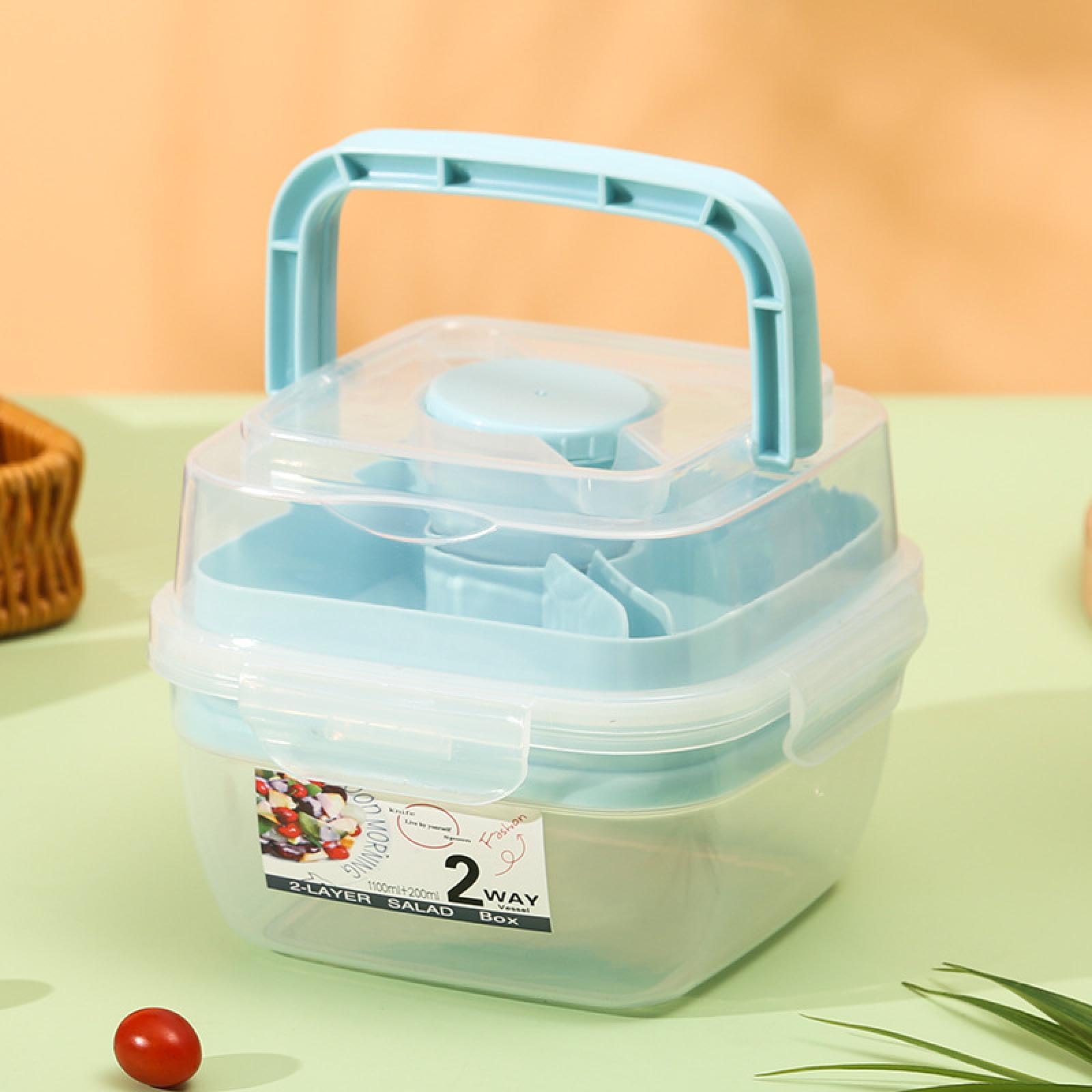 QZYANXHCT Office workers light salad outdoor double picnic sauce bento box