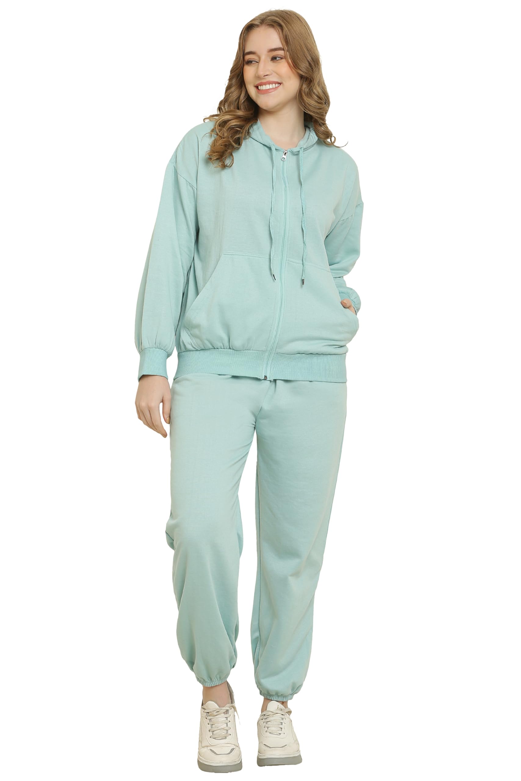 DKSHH Women's Winter Fleece Tracksuit Set, Full Zip Hoodie with Jogger Pants, Plus Size, 2 Piece Set with Pockets || 11 COLOURS || SMALL - 10XL || (IN, Alpha, S, Regular, SKYBLUE)-picture-33