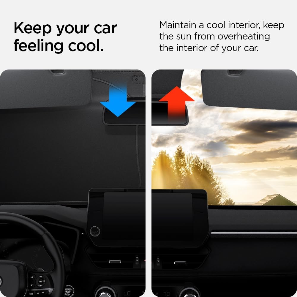 Spigen Triple-Coated CryoShade Front Windshield Sunshade (Reinforced Velcro Strap) for Toyota RAV4 2019-2025 and RAV4 Prime 2021-2025 image 4