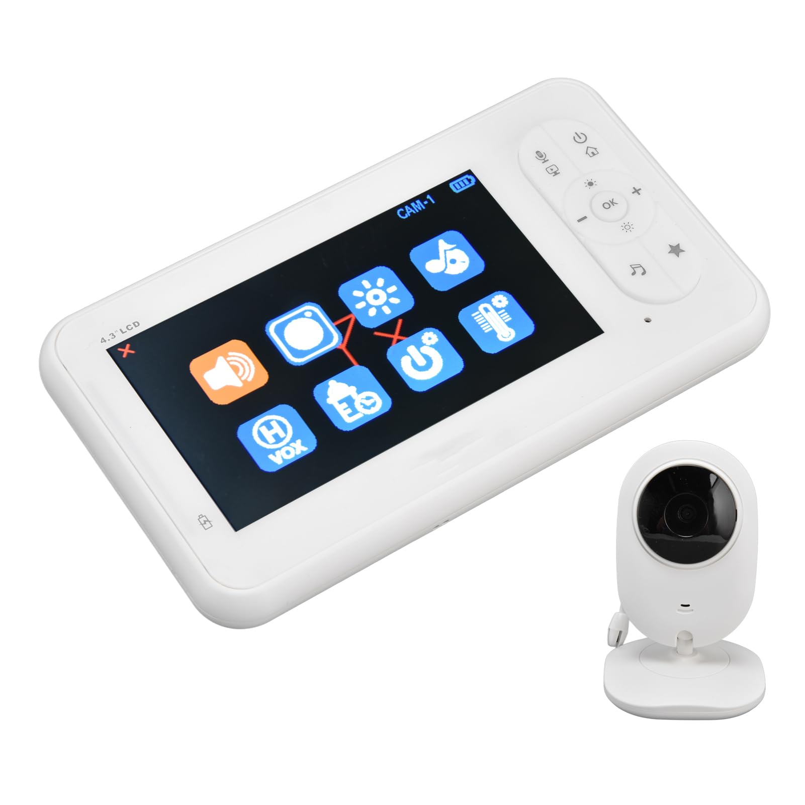 Alecto Baby DVM2043 | Babyfoon met camera met groot 4,3 kleurenscherm en nachtlampje