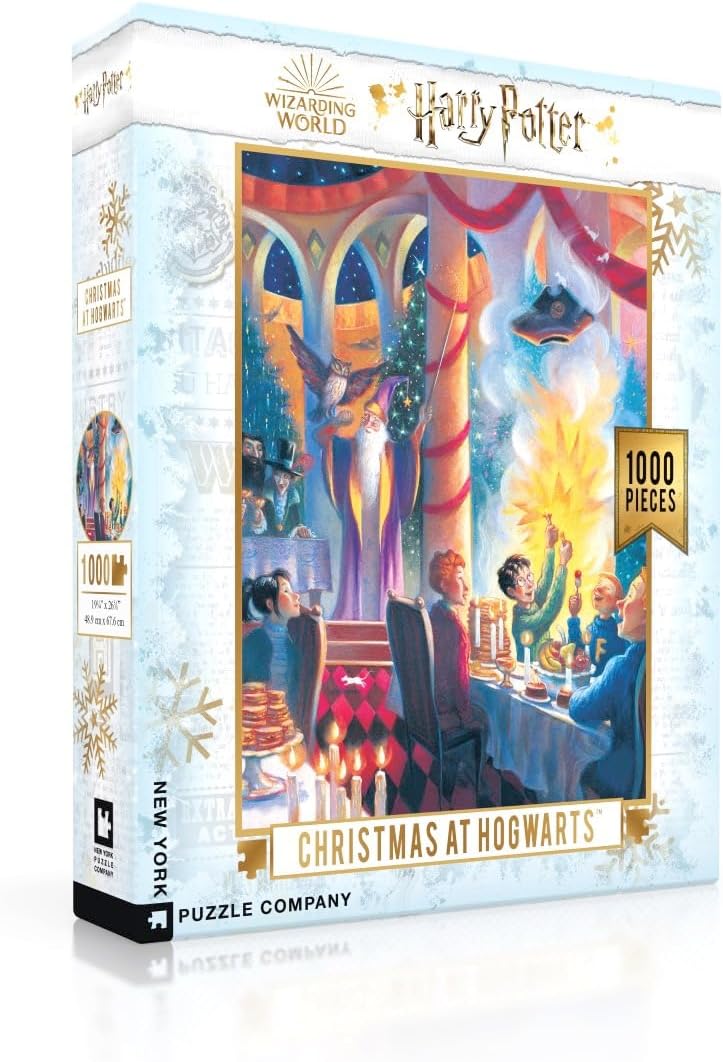 New York Puzzle Company - Harry Potter Christmas at Hogwarts - 1000 Piece Jigsaw Puzzle for Adults by Mary GrandPré