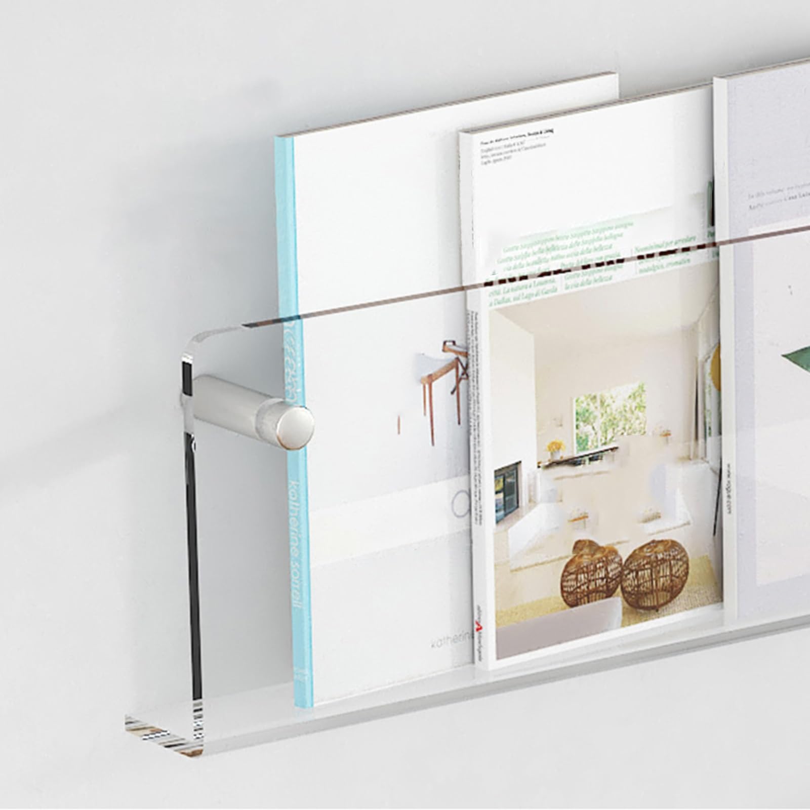 Generisch Zeitschriftenständer aus Acryl zur Wandmontage – Zeitungshalter für Badezimmer und Büro, Prospektständer, Aktenorganisator, Hängeregal für Schallplatten – 3er-Set, 15,7 Zoll Länge