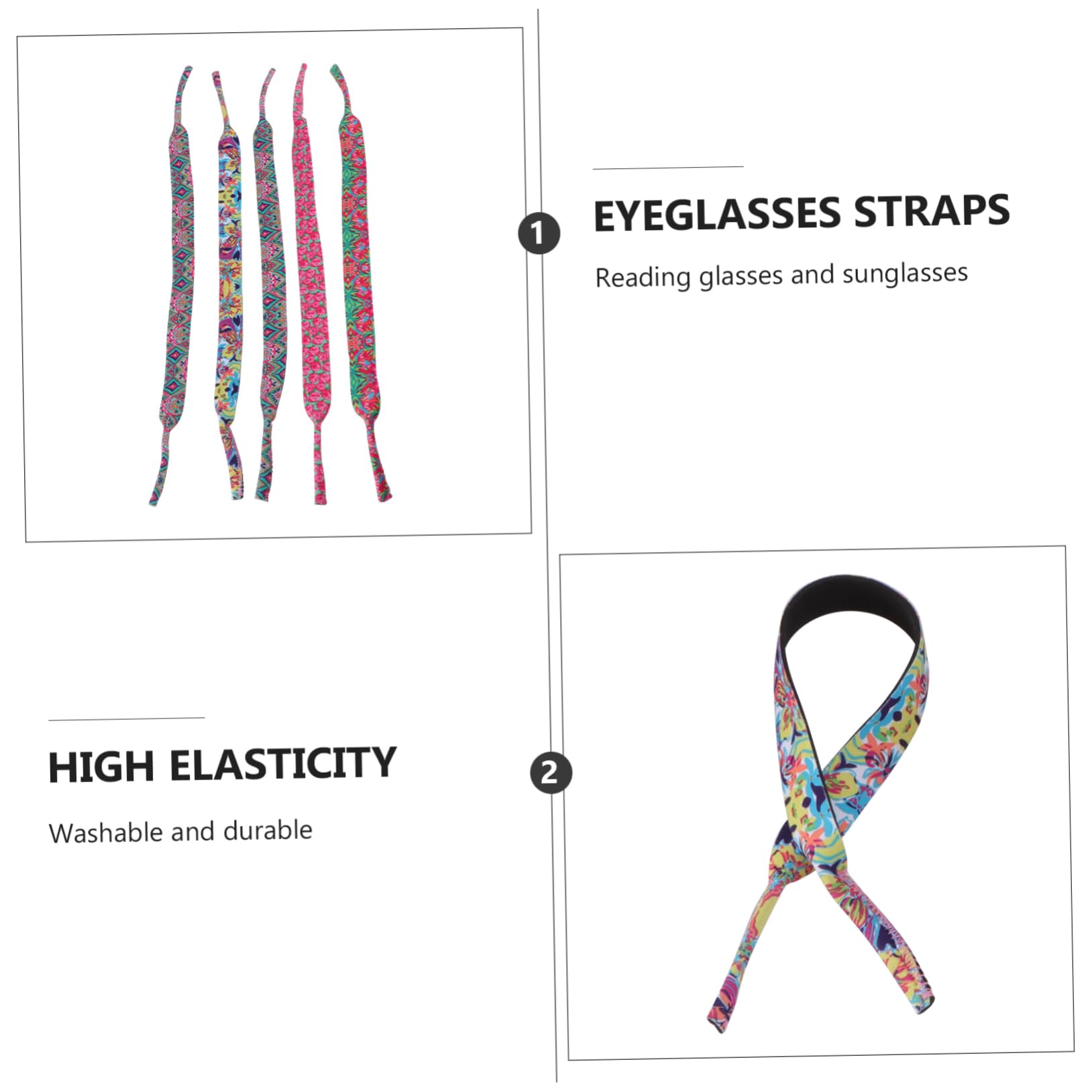 Healvian Cinturini Per Occhiali Neoprene Antiscivolo E Traspirante E Attività Resistente