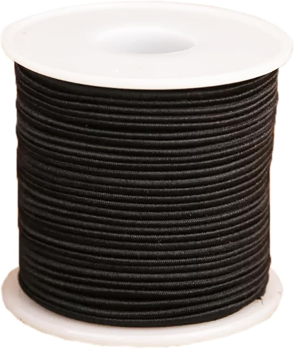 Darice Black Elastic Cord, 2mm Thick, 72 Yard Roll