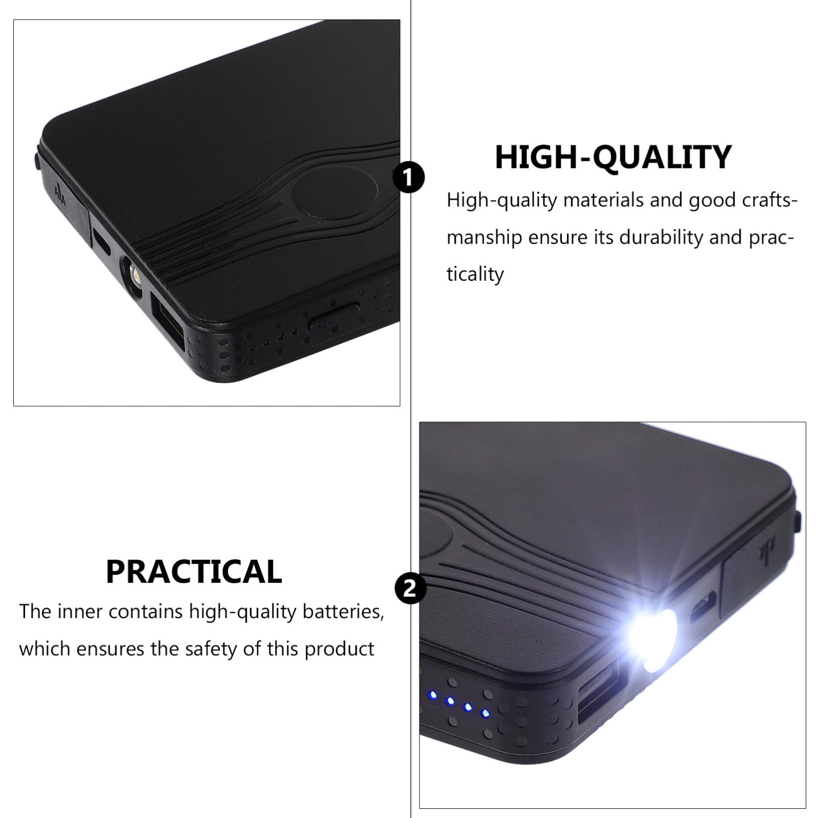 VALICLUD Démarreur de Voiture Batterie Externe pour Voiture 6000mah Noir Abs Charge USB Port USB Démarrage de Secours et Autres Appareils Accessoires Automobiles Compact