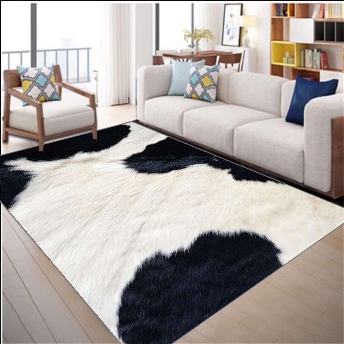 Tapis lavable 120x160cm anti-taches pour chambre d'enfant et lit de fille