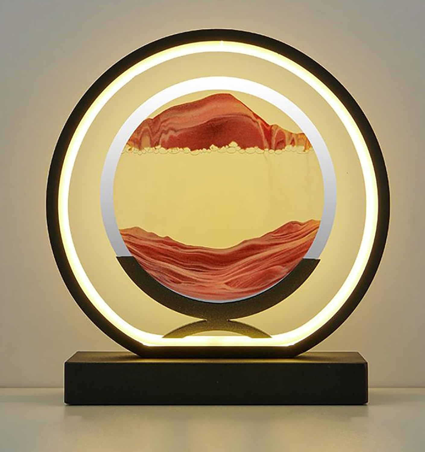 TERCAN Sand Art Liquid Motion with Light 3 Color Changing,3D Deep Sea Sandscape in Motion Display Flowing Sand Frame, Children's Large Desktop Art Toys, Home & Office Desktop Decorations (Color : D)