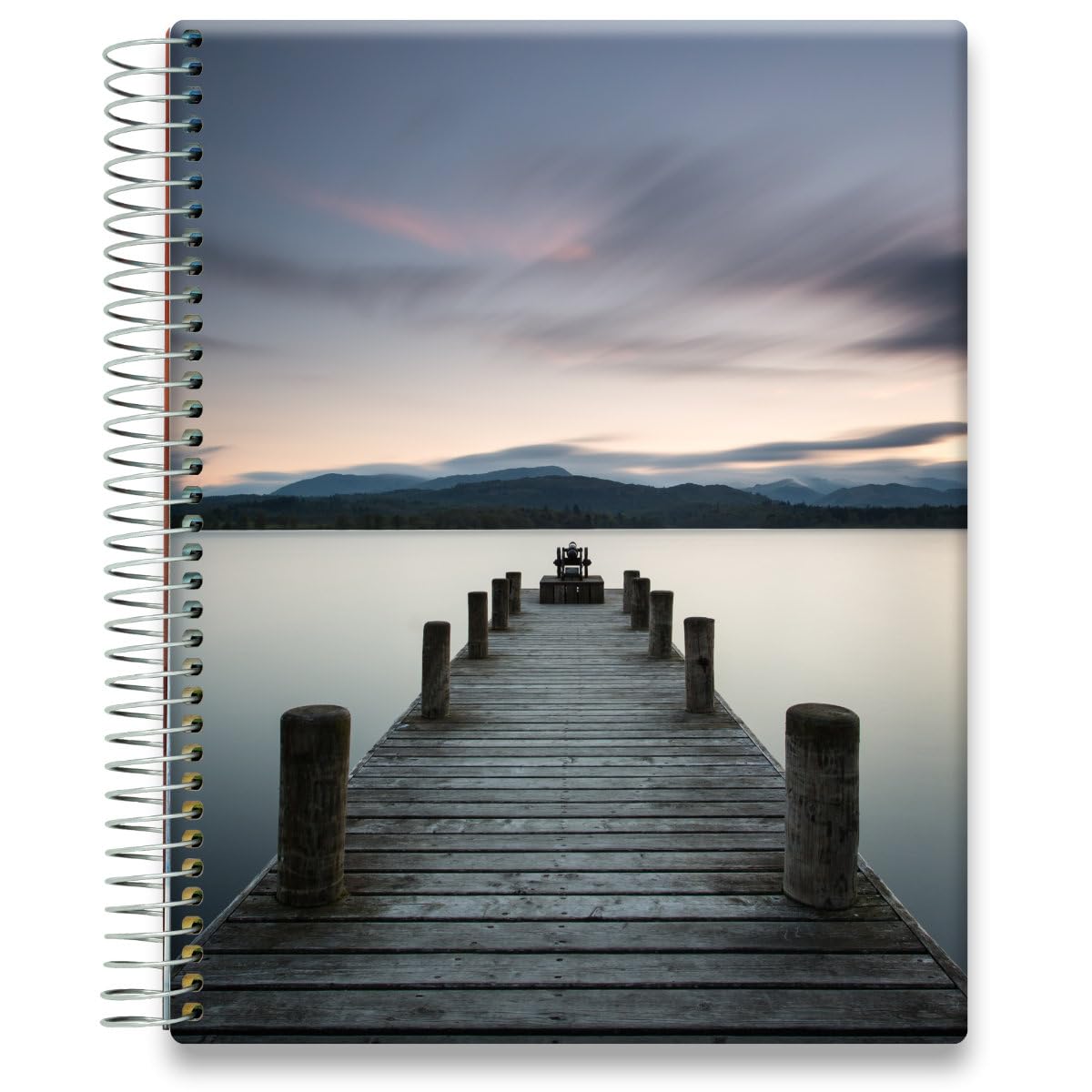 Agenda 2027, ottobre 2026-2027, copertina rigida, 21,6 x 27,9 cm, copertina rigida, giornaliera, settimanale e mensile, rilegatura a spirale, O6D7, molo blu