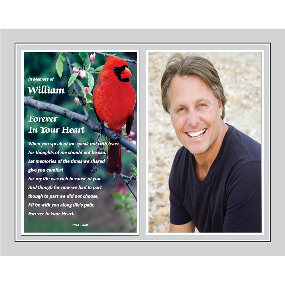 Cardinal Sympathy Gift Honoring the Deceased, Personalized Memorial Poem for Family, Custom 8x10 Inch Print