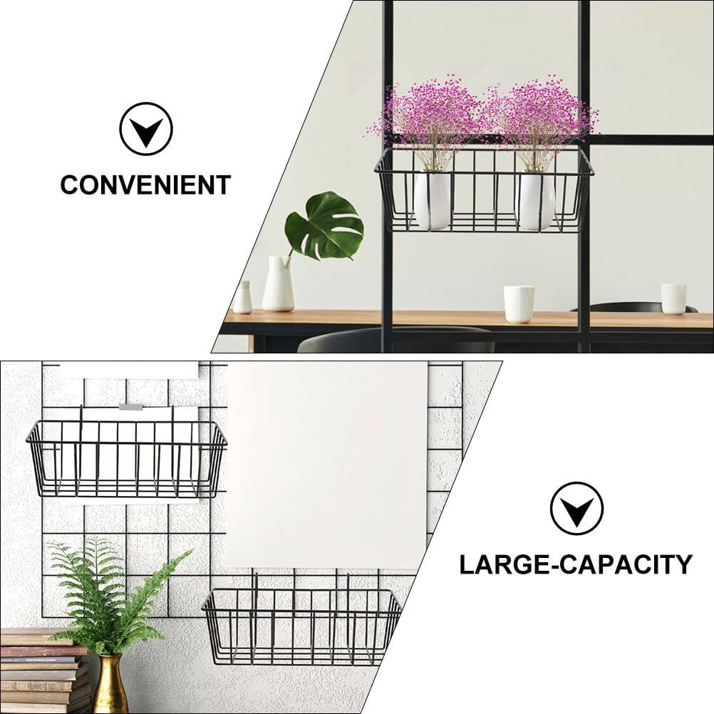 Alipis Hanging Wire Basket Kitchen Organization Basket for Soap Shampoo and Daily Essentials Water-Resistant Wall Mount Storage Holder Non-Punching Bathroom Organizer 9.05 X 4.05 X 2.95 in