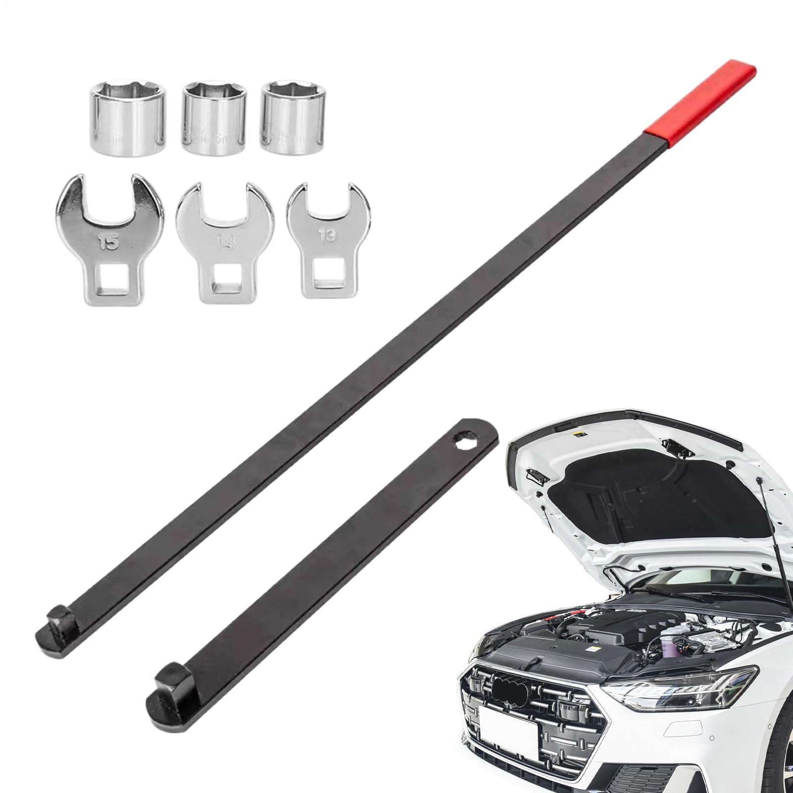 Kit d'outils de 8 pièces pour courroie serpentine - Clé de démontage et d'installation de courroie automobile - de réparation pour camions, voitures, garage ou atelier