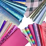 XHT 20 Pcs Mixed Series Faux Leather Sheets Random Colors Patterns Texture Leather Sheets Combination for DIY Bows and Earrings (A4-20pcs) - Image 4