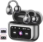 Open Ear Clip-On Earbuds with Touchscreen Case, Wireless Bluetooth Earbuds, Comfortable Open-Ear Headphones, Clear Calls for Workouts, Commute & Travel, M100 Rose Gold