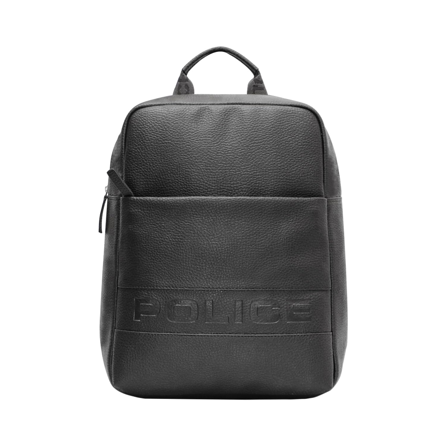 police Premium Laptop Backpack for Men | Stylish Vegan Leather Backpack with Padded Laptop Compartment | Front Utility Pocket & Padded Shoulder Straps | Travel, Office & College Backpack | Black-picture-13