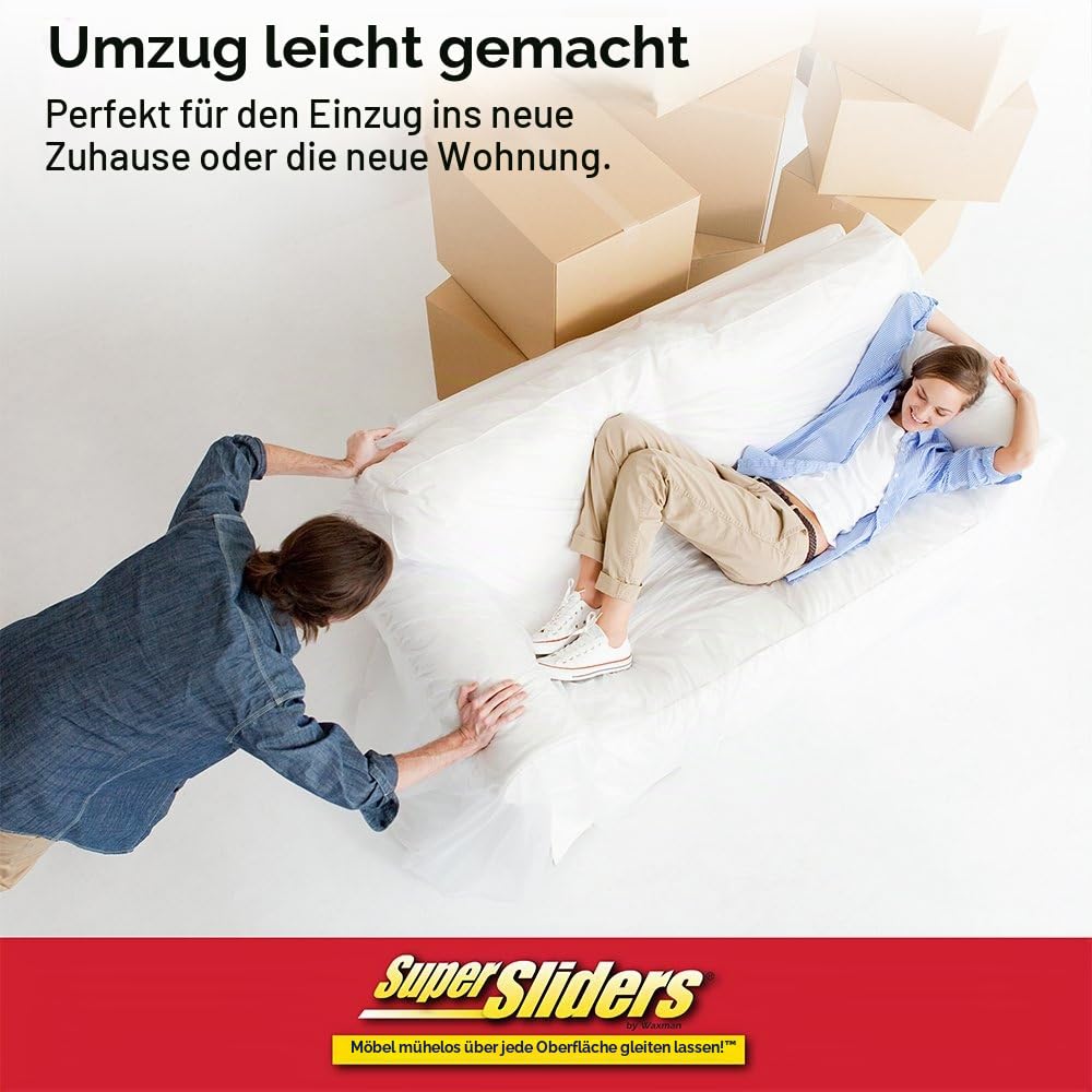 SuperSliders Wiederverwendbare Bezüge zum Möbelschieben, harte Oberflächen & Teppichboden (4 Stück) – 12,7 cm, rund, 4703295Z