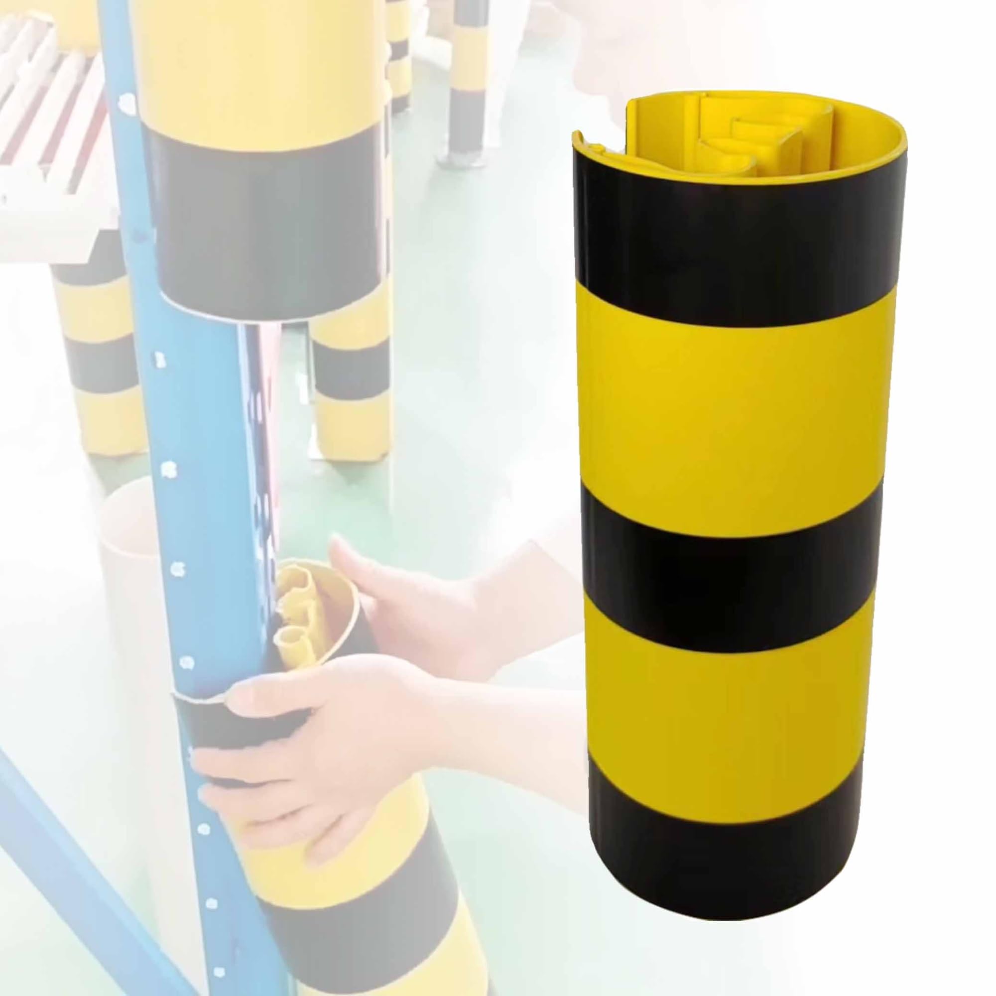 Warehouse Column Protector, Garage Bumpers for Parking Car, PVC Pallet Rack Guard, Safety Depot Shelves Forklift Crash Pads (1PCS)(H:60CM)