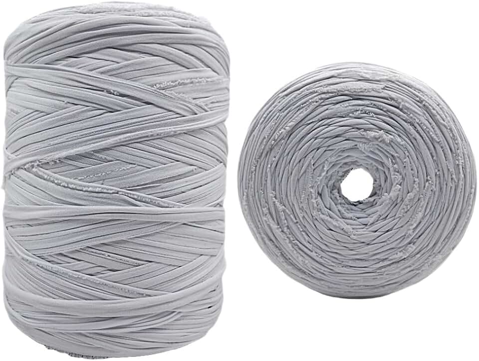 Kit Fio de Malha Fino Residual 2 Rolos de Cada - Cores Neutras - Crochê Bolsa Tapete(1Kg Branco Desfiado)