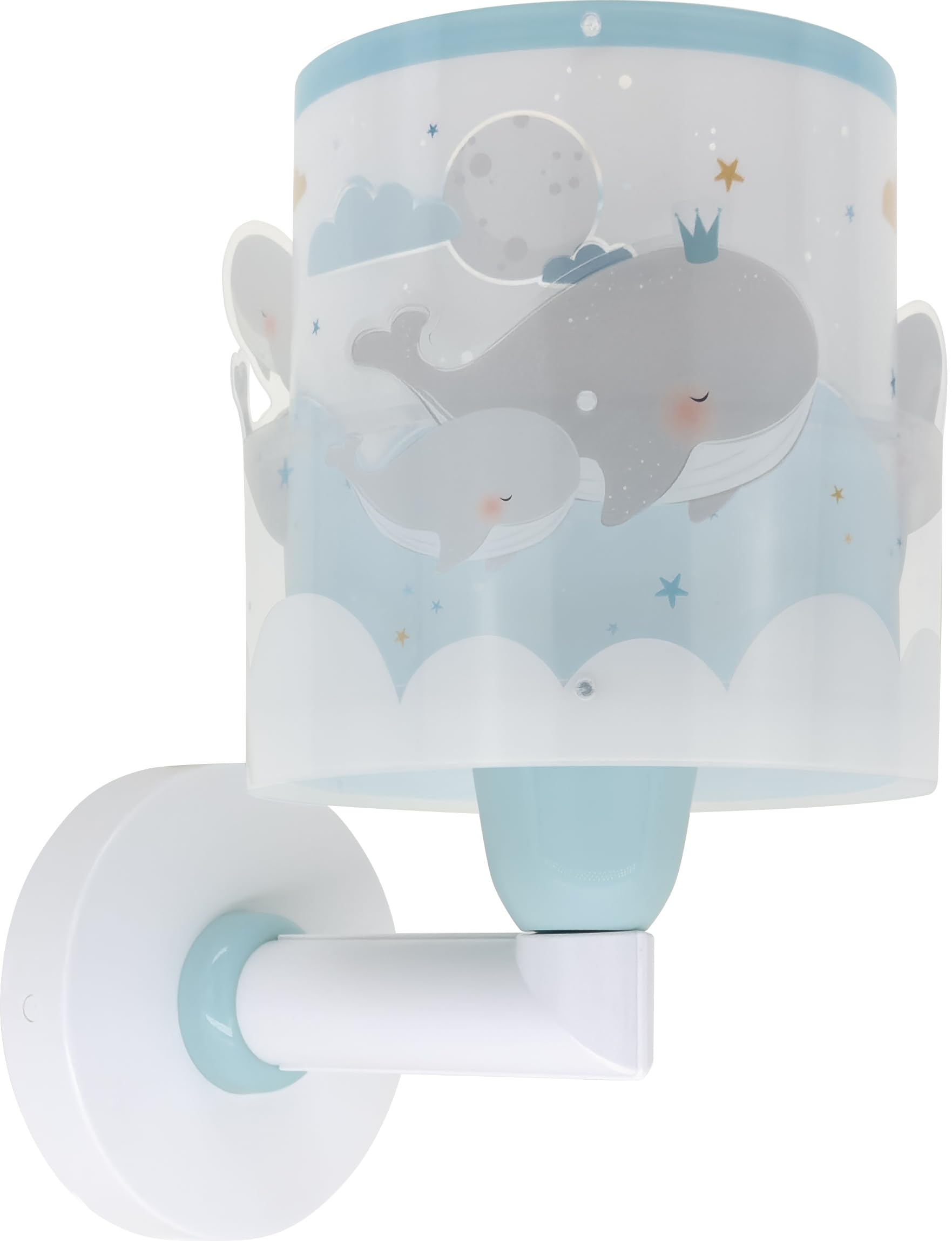 Dalber Lámpara aplique de pared infantil Ballenas Azul animales, 15W, 61179T