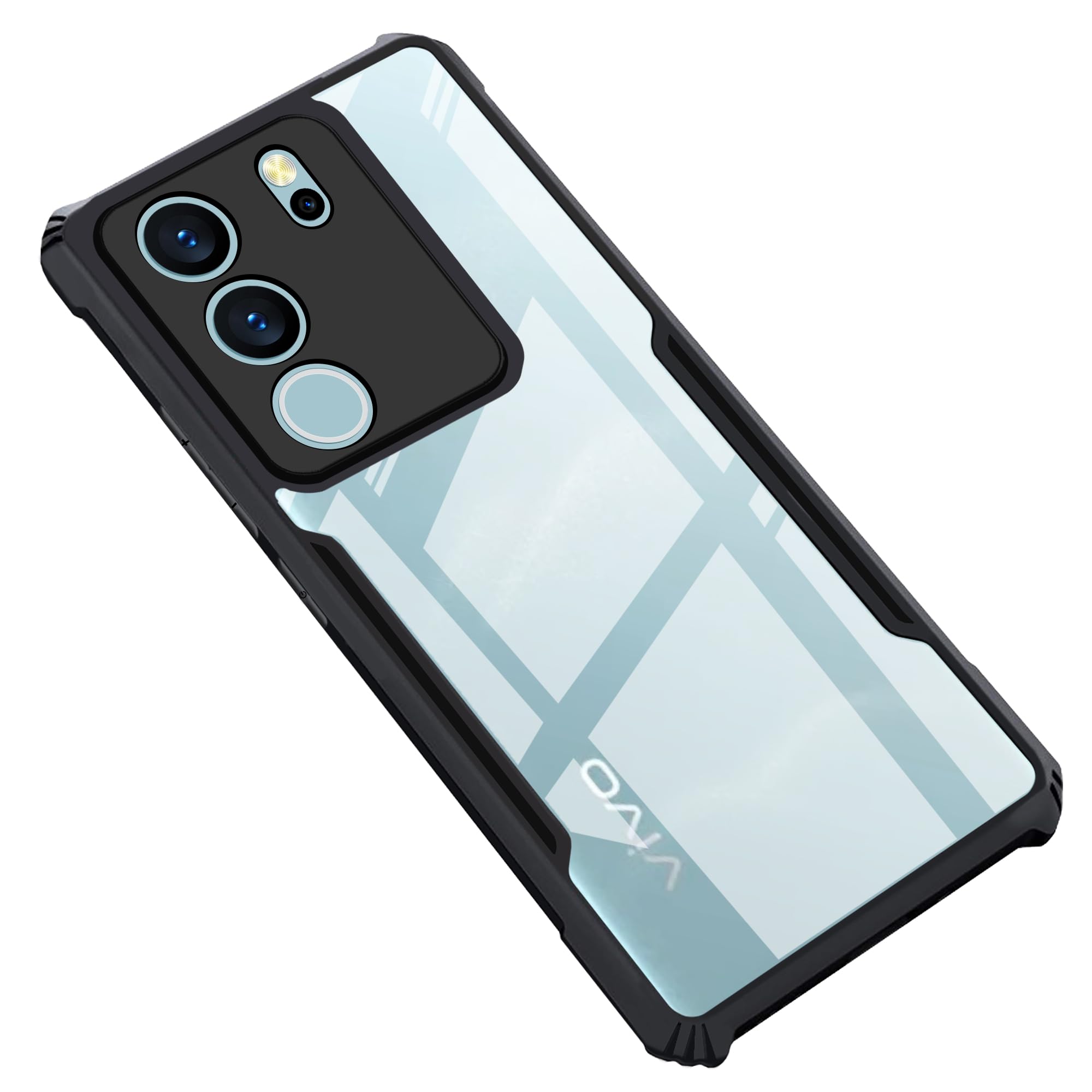 CEDO Vivo V29 Pro/Vivo V29 (5G) Back Case Cover | Camera Protection Shockproof Bumper-Edge | Acrylic Crystal Clear 360 Degree Protection TPU+PC | Transparent Eagle Back Case Cover (Black) (B0CL7D77XP) Amazon Price History, Amazon Price Tracker