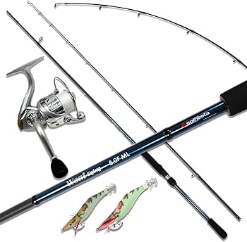 Amazon.co.jp: エギングセット8.0F/ML ロッド PE付リール エギ2個