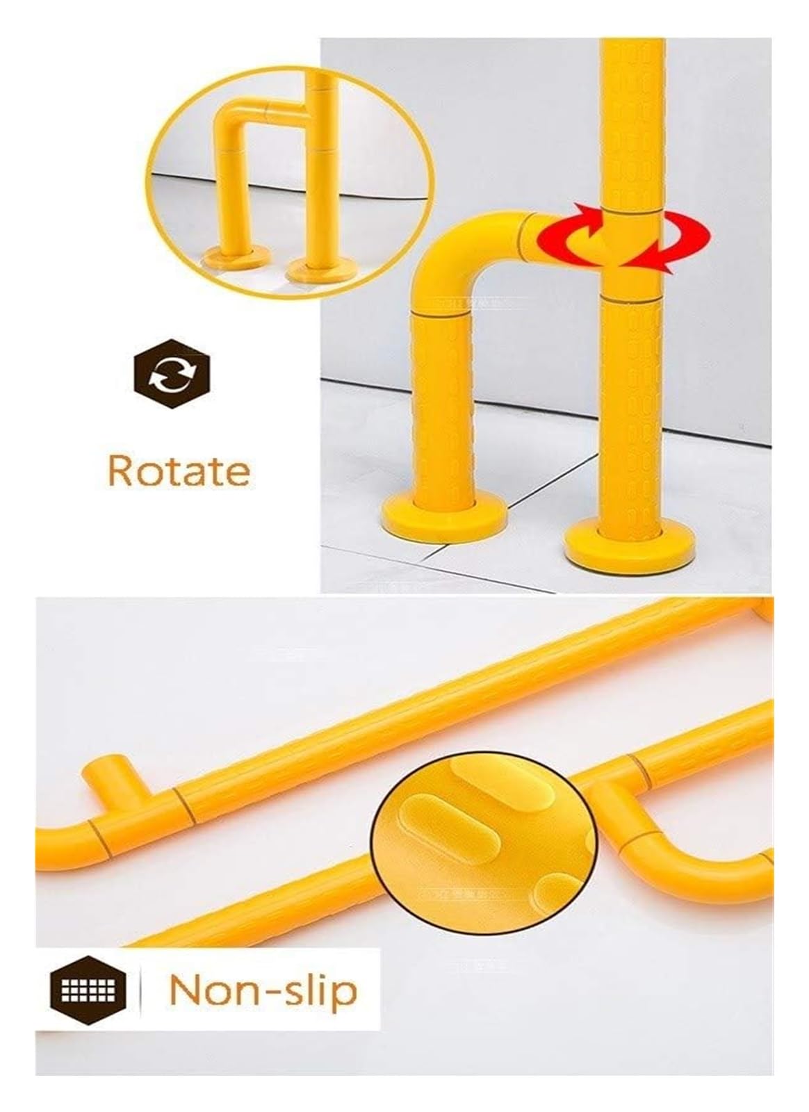 Barras De Apoyo Para Baño, Pasamanos, Barras De Seguridad Para Ducha, Barras De Apoyo En Forma De T De Acero Inoxidable Y Nailon, Barras De Apoyo Para Baño Montadas En La Pared, Toalleros De Pie