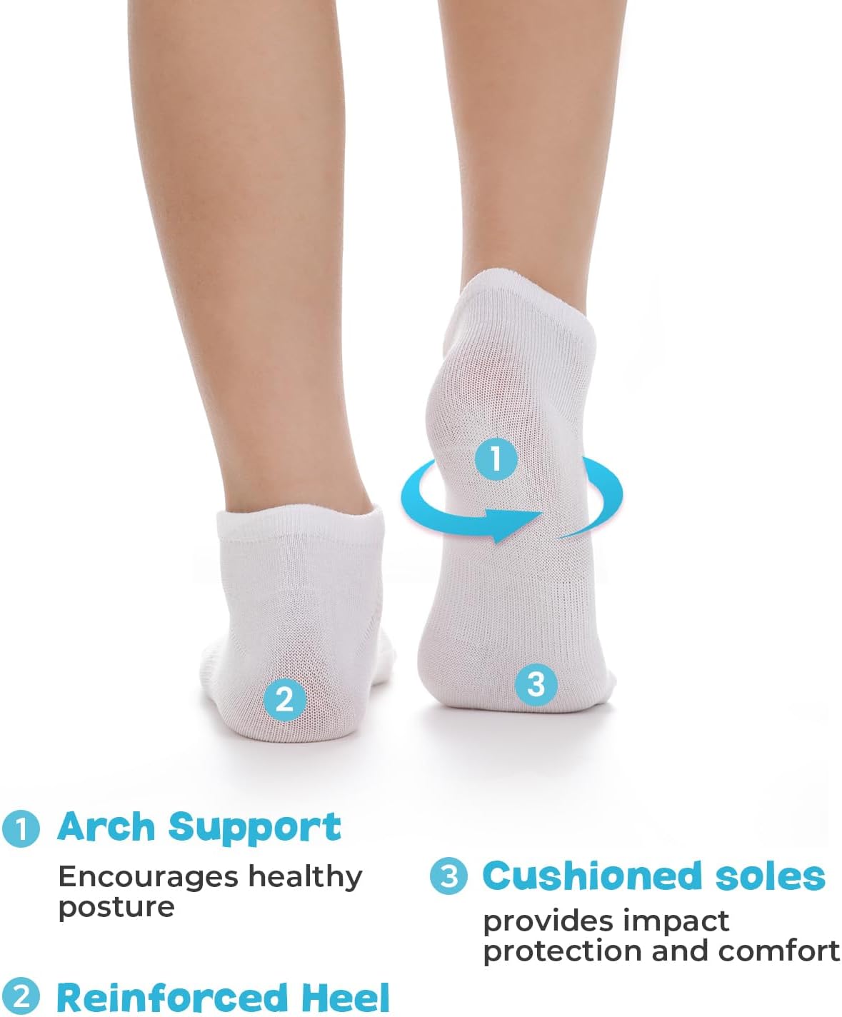 BAMBOO COOL Kids Ankle Socks 8 Pairs Boys' Girls' Low Cut Breathable Socks 8-12Y Mesh Athletic Sock