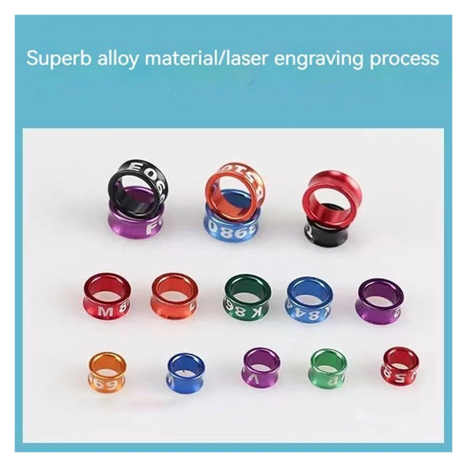 Anillas de aluminio para patas de aves, Bandas for patas de identificación de pájaros numeradas de aluminio multicolor de 4 a 8 mm, paquete de 200 unidades(Mixed Colors8.0mm,200pc)