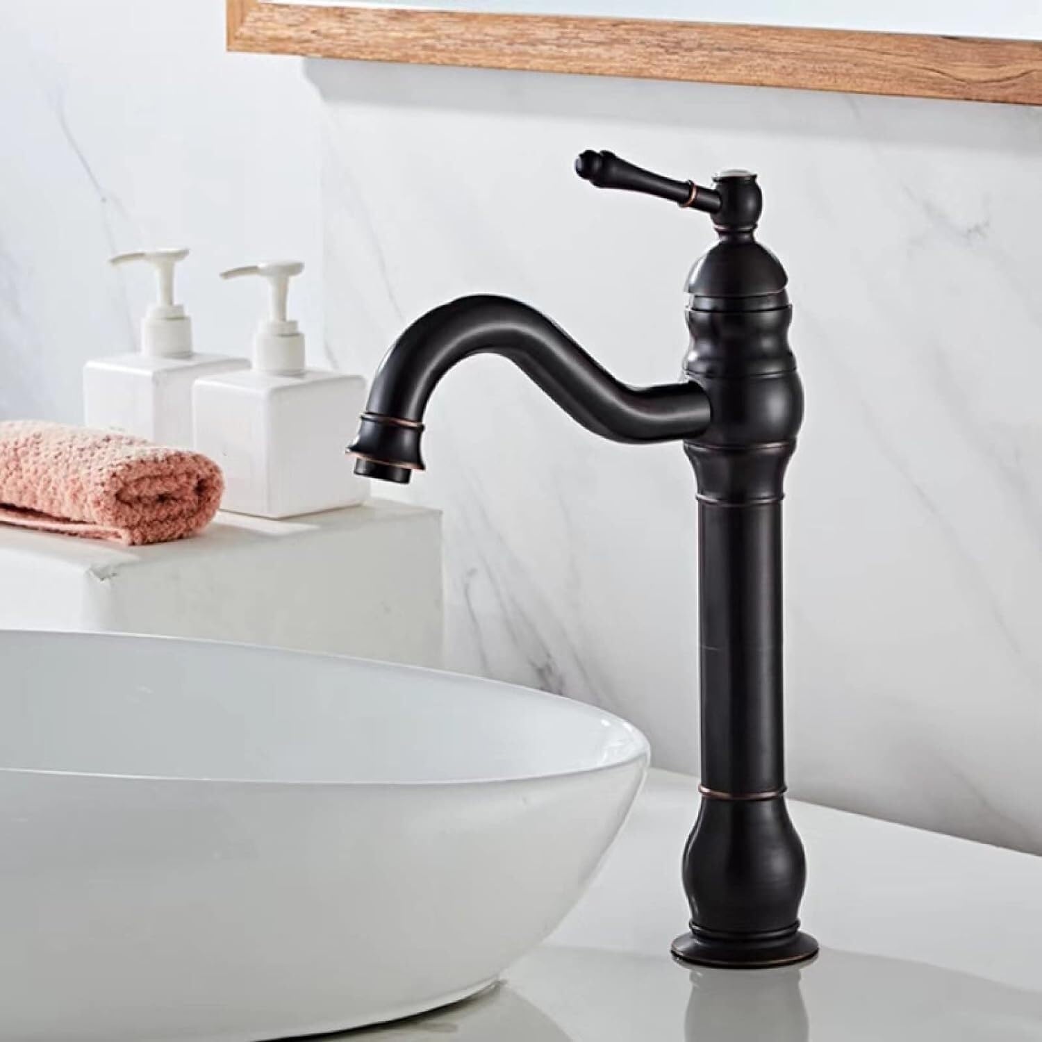 Mitigeur monocommande rétro en laiton pour vasque de salle de bain