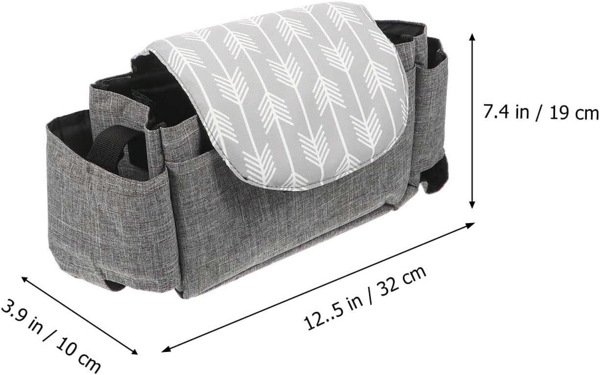 SHOWERORO Hanging Stroller Organizer Bag Caddy Organizer Cell Phone Pocket Diaper Bag for Travel