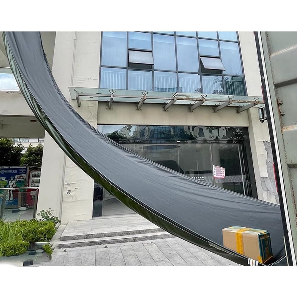 GLDYTVF Cargo Chute Canvas Slide Tarpaulin Conveyor for Warehouse High-Rise Unloading, Durable Black 2x10m Slide for Efficient Material Handling