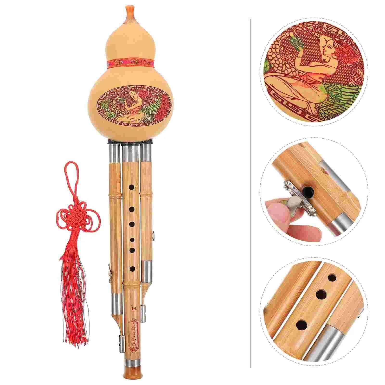 Instrumento De Flauta Hulusi Bb Clave Flauta De Cucurbitáceas Bambú Hulusi Instrumento Musical Étnico Instrumentos Manual Chino Hecho A Mano