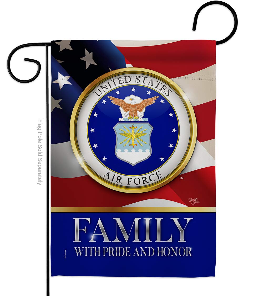 Breeze Decor Gartenflagge Air Force – Doppelseitig, 33x47 Cm, Aus Jute, Für Militär-Veteranen