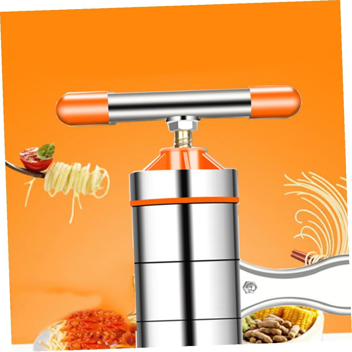 BESPORTBLE Household Noodle Maker Manual Kitchen Noodle Press Machine with 1 Mold and Kneading Bag Stainless Steel Pasta Tool for Home Cooking